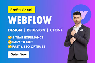 design and develop a responsive webflow website with animations