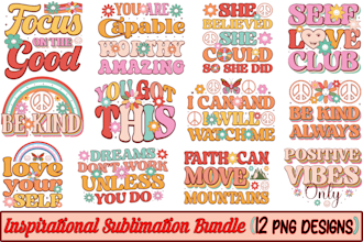 create retro sublimation, motivational, summer, christmas,svg,png design for pod