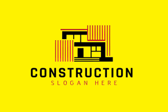 construction business logo creation and real estate design