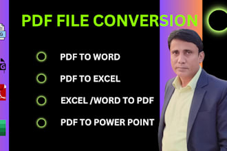 do pdf to excel or word, psd, csv or any file conversion