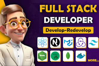 create full stack web applicaiton in react or next js and node js or django