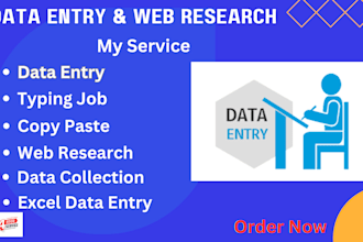 do data entry and web research