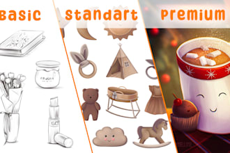 draw object and items illustration clipart