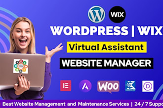 do wordpress wix VA, shopify virtual assistant or landing page website designer