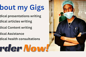 write medical presentations and articles
