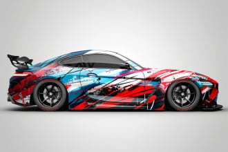 do car wrap design, vehicle sticker or decals wraps design