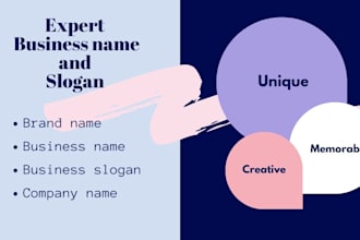 design unique brand names,business names and slogan