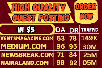 write and publish article on premium sites, high da guest posting service