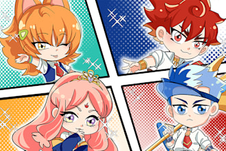 draw cute chibi for profile, twitch emotes and stickers