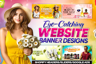 design website banner, web slider, and shopify banner