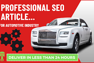 write SEO automotive content, car and motorbike articles