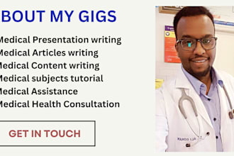 write medical presentations and  articles