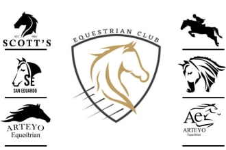 design horse racing, equestrian, equine horse business logo