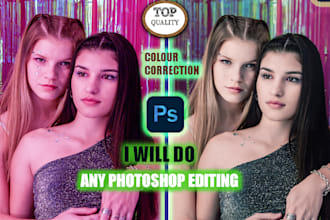 do photo retouch, colour correction, any image photoshop editing