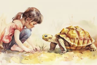 create watercolor illustrations for children book, kids picture book illustrator