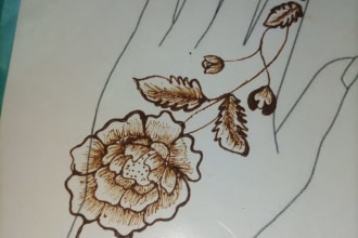 do 15 mehndi designs on paper or short videos in just 10 dollar