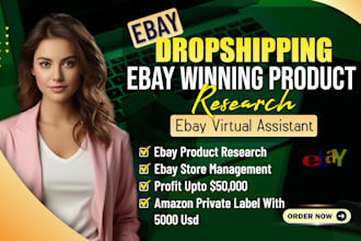 do ebay dropshipping winning product research and virtual assistant