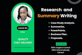 do a quality research, case study analysis, essay and reports