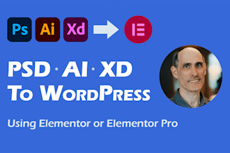 convert xd or PSD to wordpress using elementor pro