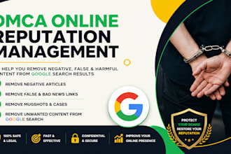 delete negative articles false bad news links mugshots cases from google search