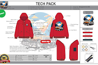 design fashion clothing tech pack and garments technical cad