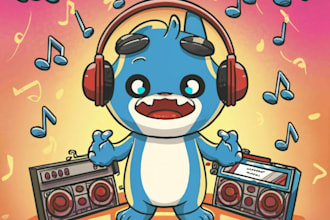 draw your single or mixtape album cover art cartoon