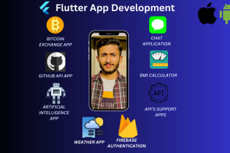 develop mobile app in flutter for both android and ios