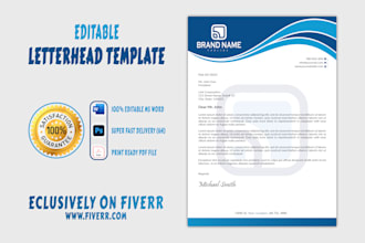 design editable letterhead templates with ms word in 6 hours