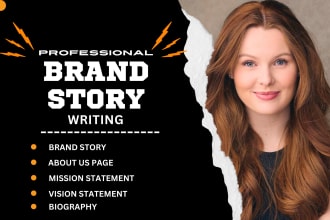 write brand story, about us, biography, mission statement, amazon brand story