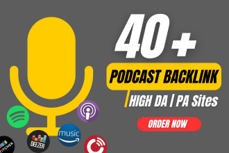 do 40 podcast backlinks on spotify, apple, amazon, and more