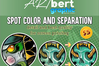 do separation, spot color, halftone and vector spot color for screen printing