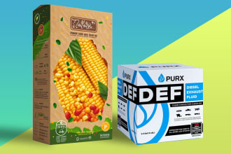 do product packaging design with box design with die cut