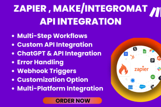 do zapier automation, make, gpt, airtable, google map, quickbook API integration