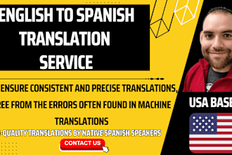 provide english to spanish translation, translate english to spanish