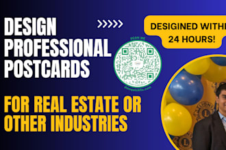 design professional real estate or other postcards