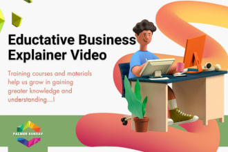 create educative business explainer video, training course, manual guide design