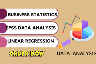 do business statistics, spss data analysis and linear regression analysis