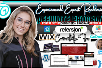 set up passive income shopify affiliate refferal program, wp, wix, squarespace