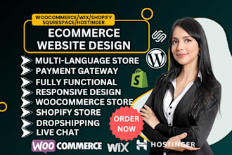 design redesign webshop hostinger woocommerce shop wix shopify ecommerce website
