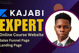 setup kajabi course, online course website and kajabi landing page, sales funnel