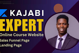 setup, create kajabi website, online course and sales funnel, upload course