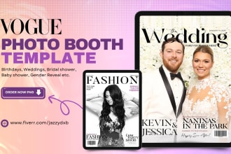 create wedding vogue magazine photo booth overlay