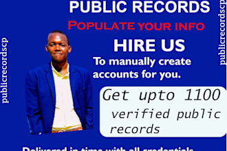 manually create  public records accounts for you