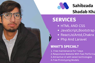 your full stack developer reactjs and php,laravel