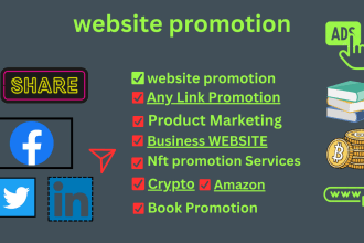 promote your business website amazon product blog and book crypto coin any link