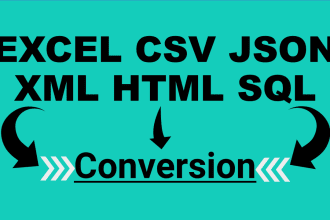 convert your XML, json, HTML, CSV, excel data from one format to another
