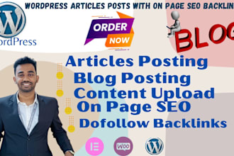 publish any blogs,article posts,and content upload to your wordpress