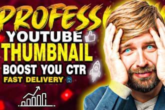 create amazing clickbait youtube thumbnail design