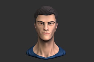 sculpt character or portrait bust for printing