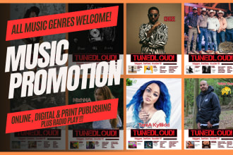 promote your music with tunedloud online in print and radio